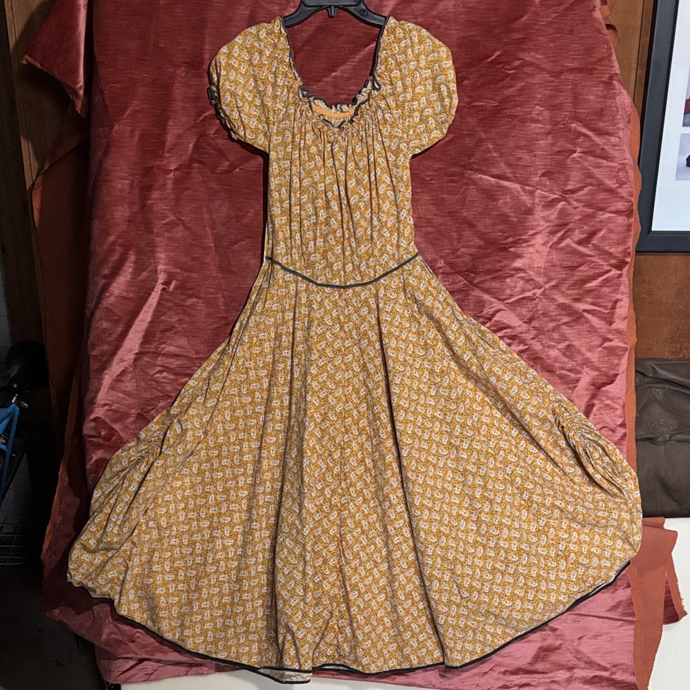 Vintage Floral Yellow Dress